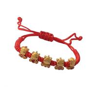 Bracelet Year Of The Snake Red Rope Design Adjustable for Women Men Handmade Lucky Charm Cultural Fashion Accessory Gift (Red C) (Red C)