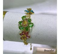 (Bracelet3) Original Jewelry Set Idyllia Y-shaped Flower Crystal Boutique Irregular Earring Exquisite Necklace Ring Bracelet Swarovski Gift