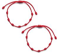 Bracelets, 2Pcs Lucky Red Jewelry 7 Knots Protection Rope Amulet New Year Gift Useful Processed