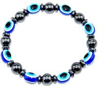 Bracelets Bangle, Magnetic Bracelet Unisex Lose Weight Hematite Eyes Beads Stretch Bangle - Yellow