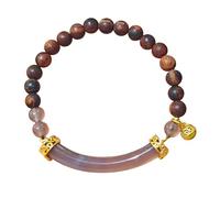 Bracelets，Beaded Bracelets Sandalwood Bracelet Feng Shui Wealth Bracelet Chakra Gem Purple Grey Agate Bow Charm MultiGem Carnelian Bangle Golden Pure Silver Parts Collectible Luxurious Vacation Jewelr