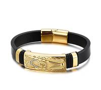 Bracelets Boys, Silicone Simple Pledge Bangle Freemasonry Bracelet for Men Personalised Black Bracelet Stainless Steel with Magnetic Clasp Length 21 cm, Silicone, Without