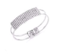 Bracelets for Girls Party Fashion Women Shiny Square Rhinestone Inlaid Bracelet Bangle Jewelry Gift