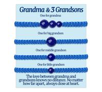 Bracelets for Grandma and Grandson Nana and Grandson Bracelets Sets for 3 Grandson Gifts from Grandmother Jewellry Present for Granny Mother's Day Valentines Christmas Gifts for Granny and Grandson