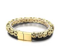 Bracelets for Men, Men's Curb Chain/Skull Bracelet Bracelet Stainless Steel with Magnetic Clasp Couple Gift