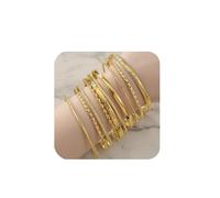 Bracelets for Women, 10 Pieces Gold Bracelet for Women Adjustable Twist Open Bangles Stackable Minimalist Gold Jewellery Set for Everyday Wear