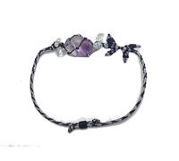 Bracelets for Women Men Handmade Bracelet Amethyst Crystal Fluorite Beaded Bracelet Friendship String Rope Braided Bracelet Adjustable Surfer Beach Bracelet Boho Bracelets Summer Bracelets Gifts, 9.8