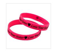 bracelets for womens 50pcs love your sister silicone pink debossed and filled in color china 20cm