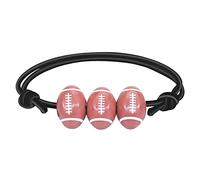Bracelets for Womens Friendship Basketball Baseball Bracelet Wax Line Tennis Rugby Bracelet Boys Girls Sports Jewelry Silver for Women (D, One Size)
