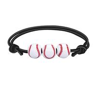 Bracelets for Womens Friendship Basketball Baseball Bracelet Wax Line Tennis Rugby Bracelet Boys Girls Sports Jewelry Silver for Women (A, One Size)
