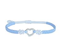 Bracelets for Womens Friendship Heart Shape Peach Flower Woven Bracelet Cute Heart Shape Design Adjustable Silver Transship Bracelets For Womens Girls Silver Bracelet Women (Blue, One Size)