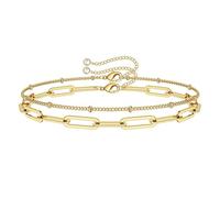 Bracelets Making Kit Beads Bracelet Two Handmade Products Various Designs Gold Oval Links Jewelry Decorative Round Bracelet Gift Mum Birthday presents (Gold, One Size)