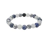 Bracelets Making Kit Thread Calming Bracelets For Women Men Anxiety Present For Adults Natural Stone Bracelet Handamde Howlite Aquamarine Crystal Bracelet Mental Health Teacher presents (Blue, 20cm)