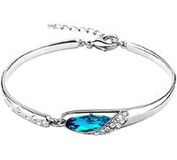 Bracelets String Chain, Elegant Glass Shoe Blue Charm Chain Bracelet Bangle Jewelry Charm Jewelry For Women Practical and Deft