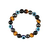 bracelets（ tigers eye,hematite, obsidian） A handmade beaded crystal that can bring luck, happiness and protection(10mm elastic)