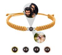 Bracelets with Picture inside, Customized Projection Bracelets with Photos, Picture Bracelet Personalized Photo, Women's Italian Style Custom Bracelet, Memorial Gifts for Women/Men-B-Dark Yellow
