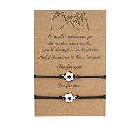 Bracelets Wrist Football Shape Card Friend Bracelets Couples Bracelets for 2 Matching His and Hers Lovers Bracelet Jewellery for Friendship Relationship Friend Leather Bracelet Men's Engraving, one