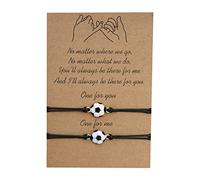 Bracelets Wrist Football Shape Card Friend Bracelets Couples Bracelets for 2 Matching His and Hers Lovers Bracelet Jewellery for Friendship Relationship Friend Leather Bracelet Men's Engraving, one