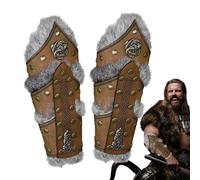 Bracers | 1 Pair Medieval Arm Guards - Men Medieval Cossplay Faux Leather Arm Warmers, Pirate Knight Gauuntlet Wristband Bracer, Steam Punk Accesssories