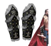 Bracers For Men Costume - Medieval Faux Leather, Arm Guards, Knight Gauntlet Wristbands, Steampunk Cosplay Accessories | Perfect For , Pirate, Renaissance, LARP Events