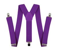 BRACES ADJUSTABLE TROUSER SUSPENDERS UNISEX FANCY DRESS(PURPLE)