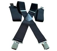 Braces For Motorcycle Motorbike Trousers - Biker Leather/Textile Pants With Heavy Duty Elastic & Metal Clip