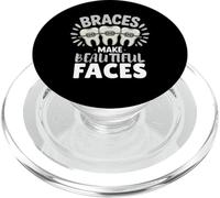 Braces Make Beautiful Faces Funny Dentist Dental Awareness PopSockets PopGrip for MagSafe