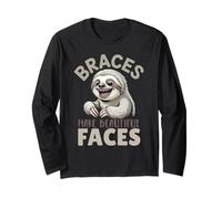 Braces Make Beautiful Faces Orthodontist Dental Awareness Long Sleeve T-Shirt