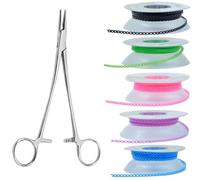 Braces Power Chains Short 5 Colors (Blue, Green, Pink, Purple, Black) - 5 Rolls Orthodontic Power Chain Elastic Bands For Teeth,DIY Color Change At Home