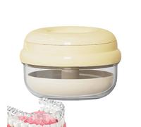 Braces Storage Box - Secure Locking Mechanism, 8.7 cm Large Beige Tooth Holder, 8.7 cm Large Alloy Basin, Solid Polymer Storage Box for Artists