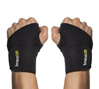 BraceUP Adjustable 2 Wrist Wraps for Men and Women - Workouts Wrist Band, Carpal Tunnel Compression Wrist Support, Tendonitis Wrist Splint, One Size Adjustable (pack of 2)