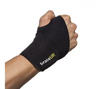 BraceUP Adjustable Wrist Wrap for Men and Women - Workouts Wrist Band, Carpal Tunnel Compression Wrist Brace, Tendonitis Wrist Splint, Left Right Hand One Size Adjustable (Black)