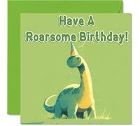 Brachiosaurus Birthday Card for Boys - Dino Dinosaur - Happy Birthday Card for Brother Cousin Grandson Nephew, 145mm Male Greeting Cards