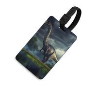 Brachiosaurus Dinosaur Luggage Tag for Suitcase Cute ID Tags Travel Baggage Identifier Labels Black-Style