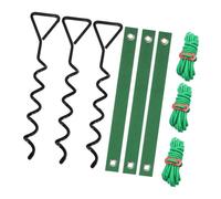 Bracing Set for Saplings with Ground Stakes Wide Straps Tensioning 13 Ft Guy Ropes Garden Ropes Outdoor Bracing Yard Garden Tie Down, Black D