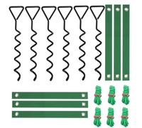 Bracing Set for Saplings with Ground Stakes Wide Straps Tensioning 13 Ft Guy Ropes Garden Ropes Outdoor Bracing Yard Garden Tie Down, Black C