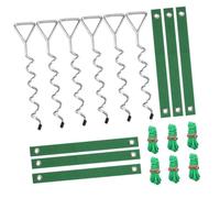 Bracing Set for Saplings with Ground Stakes Wide Straps Tensioning 13 Ft Guy Ropes Garden Ropes Outdoor Bracing Yard Garden Tie Down, Silver A