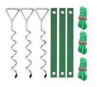 Bracing Set for Saplings with Ground Stakes Wide Straps Tensioning 13 Ft Guy Ropes Garden Ropes Outdoor Bracing Yard Garden Tie Down, Silver B