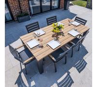 Bracken Outdoors Rectangular Seattle Teak And Aluminium 6 Seater Garden Dining Set