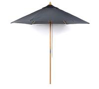 BrackenStyle 2m Diameter Wooden Garden Parasol Dark Grey UV Blocking