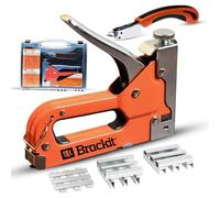 Brackit 5 in 1 Heavy Duty Staple Gun with 2400 Staples and Stapler Remover - Including Crown, U Shape and T Shape Brad Nails - Ideal for DIY, Arts & Crafts, Upholstery & Repairs