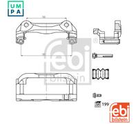 FEBI BILSTEIN 199188 Brake Caliper Bracket Braking System Fits LAND ROVER