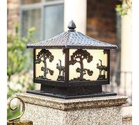 Bracket Light Chinese Style Decoration Outdoor Bollard Pillar Light Rectangle Waterproof Ip54 Retro Patio Garden Villa Balcony Aluminum Parks Lawn E27 Post Lantern Stainless Steel Bracket Light,