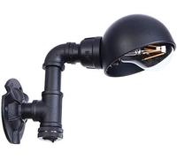 Bracket Light Minimalist Style Metal Bracket Lighting Wall Lamp Round Shade Lampshade,Black Edison Wrought Iron Wall Wash Lamp,Modern Wall Sconce Indoor Dining Room Study Loft Stainless Steel W