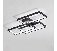 Bracket Light Rectangle 3-Light Ceiling Lights Creative Led Ceiling Lamp Flush Mount Aluminum Ceiling Lighting,Black+Warm White,60Cm 52W