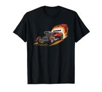 Bracket Racing Vintage Crossed Flags Distressed Drag Strip T-Shirt