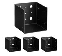 Brackets 4x4 Support Connector Metal Pre-Drilled High Strength | Wooden Roof Base Pergola 4 Pieces for Outdoor Garden Yard Lawn Porch Fence Patio