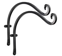 Brackets for Hanging Basket,Hanging Basket Bracket (12 Inch/2Pcs) Wall Hanging Basket Hooks Outdoor for Flower Basket Bird Feeder and Plants, Black for Home