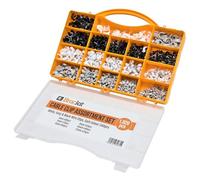 Bracket 1,020-piece Nail Cable Clip Assortment Set 6 Sizes 3 Colors Cable Clips Black, White & Grey for Indoor/Outdoor Use - Wire Clips for Cables, Cable Management Clips, Cable Nail Clips with Case