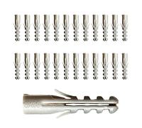 Brackit 100 Pack Masonry Rawl Plugs - 6x30mm (1/4"x1-3/16") - Heavy Duty Plastic Wall Plug Fixings for Brick, Concrete, Stone - Ideal for Building or Hardware